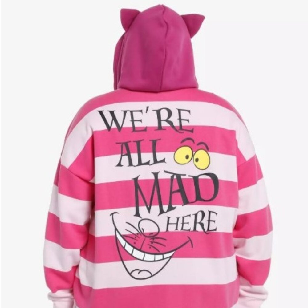 Disney Alice In Wonderland Cheshire Cat Plus Size Zip Hoodie With Ears And Tail